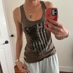 Women's Brown and Grey Vest